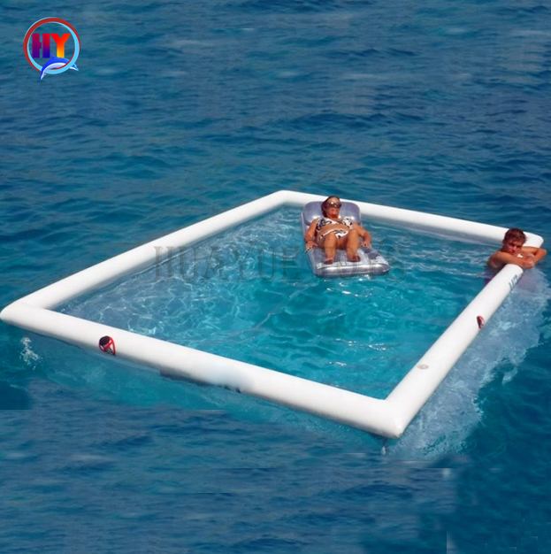 Quality Assurance 4x4m Inflatable Yacht Floating Ocean Sea Swimming Pool With Anti Jellyfish Net