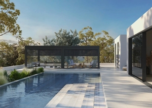 Auvent de terrasse électrique de luxe, kits de pergola pour cour arrière avec écran solaire latéral, tonnelles, auvents, pergolas en aluminium pour l'extérieur - Product Image 1