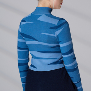 Fabricant de vêtements en tricot sur mesure, pull à fermeture éclair, manches longues, pull court pour femmes - Product Image 3