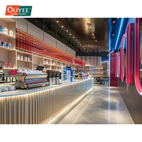 Service clé en main pour la conception de bars à café, solution clé en main pour les cafés, armoire de rangement éclairée