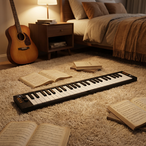 Midiplus Vboard 49, Teclado MIDI Plegable Patentado de 49 Teclas, Sensible a la Velocidad, Controlador MIDI Inalámbrico Bluetooth <span class=keywords><strong>para</strong></span> Estudio y Escenario - Product Image 1