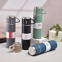 Coffret Cadeau d'Entreprise Personnalisé avec Logo – Bouteille Isotherme en Acier Inoxydable 304 avec 3 Couvercles