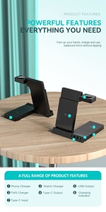 Nouveau produit 2026 : Station de charge sans <span class=keywords><strong>fil</strong></span> magnétique pliable 6-en-1 rapide 15W <span class=keywords><strong>avec</strong></span> votre logo - Product Image 4