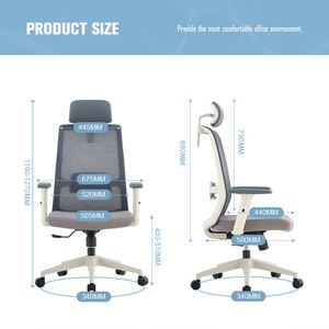 Silla de Oficina Ergonómica de Altura Ajustable, Giratoria 360°, de Malla, Cómoda Silla Ejecutiva para Computadora para el <span class=keywords><strong>Hogar</strong></span> - Product Image 6