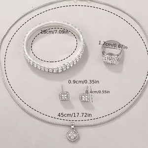 Reloj de Lujo de Cuarzo con 5 Piezas, Collar de Cristal, Aretes y Joyería para Mujer, Reloj Inteligente, Dispositivos Vestibles - Product Image 4