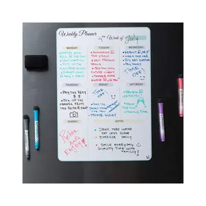 Tamanho personalizado Dry Apagar Calendário Magnético Geladeira Magnet Board para Geladeira Planejador Semanal Magnético Apagável Whiteboard