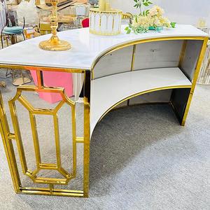 Muebles de restaurante de lujo Mesa de <span class=keywords><strong>Bar</strong></span> redonda Hotel personalizado Marco de metal Diseño de mostrador de barra para la venta - Product Image 5
