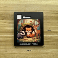 Rompecabezas Deslizantes Personalizados con Diseños de Animales de Dibujos Animados, Impresión UV, Mini Rompecabezas Deslizantes de Plástico