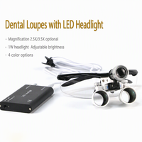 Loupes dentaires binoculaires 2,5X 3,5X avec lampe frontale LED rechargeable, lunettes grossissantes chirurgicales pour clinique dentaire