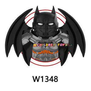 W1348 W1349 W1350 superhéroes murciélago negro dorado Mecha plateado Hrey Mecha <span class=keywords><strong>Man</strong></span> Mini juguete de acción figura de bloque de construcción de plástico juguete - Product Image 3