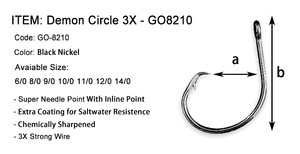 NOUVEAU 6/0-14/0 #   Hameçon circulaire en acier à haute teneur en carbone 110 8210 non décalé pour la pêche en mer en eau salée - Product Image 4