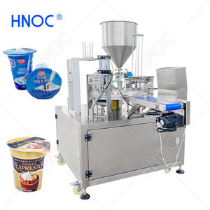 Máquina automática de sellado de llenado rotativo de taza de salsa de jugo HNOC Máquina de sellado de llenado de taza K y disco Nespresso - Product Image 1