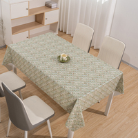 Nappe de table rectangulaire en PVC imprimé floral vert à carreaux style bohème RNPT pour banquet