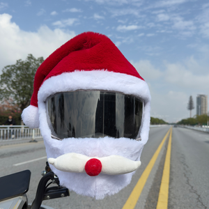 Venta Directa de Fábrica, Gorro Navideño Divertido para Exteriores, Funda Personalizable para Casco de Motocicleta con Diseño de Papá Noel - Product Image 1