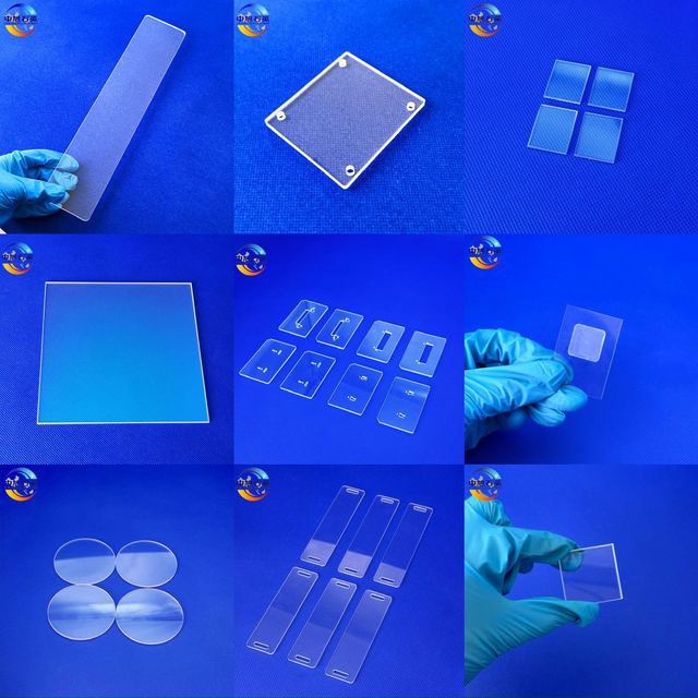 Transparent High Purity Quartz Glass Sheet Inner Grooves Powder Placement Laboratory SIO2 Composition Customized Size High