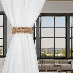 Modern Cotton Luxury Black Aluminum Tiebacks Extended <b>Curtain</b> Bracket ZF Global Export Cotton Luxury Room - Product Image 2