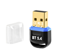 Adaptor USB Bluetooth 5.4 Plug and Play, Adaptor USB Nirkabel Tanpa Driver, Dongle USB untuk Komputer PC Laptop