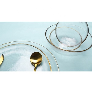 Handmade cổ điển vàng gọng Bát salad thân thiện với môi rõ ràng thủy tinh với thiết kế cổ điển cho trái cây trifle và sử dụng nhà bếp - Product Image 6