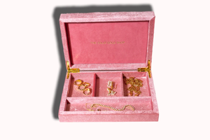Boîte à <span class=keywords><strong>bijoux</strong></span> de luxe de couleur personnalisée en rose vintage Boîtes à <span class=keywords><strong>bijoux</strong></span> personnalisées en bois et velours de soie de luxe avec matériel doré - Product Image 2