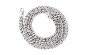 Collar de cadena de acero inoxidable con diseño hexagonal para hombre, joyería Simple de alta calidad, accesorios de plata
