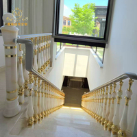 Rampe d'escalier intérieure moderne personnalisée en alliage d'aluminium, résistante à la rouille, marque MEIXI, pour villa, installation facile 1
