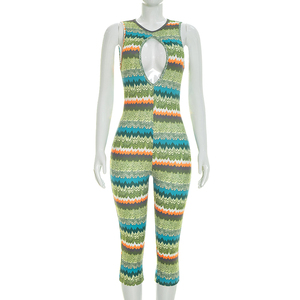 Viviblook J26JP123 Mono de una pieza para mujer, de verano, con espalda descubierta, estampado colorido, ceñido al cuerpo, de cintura alta, para discoteca - Product Image 2