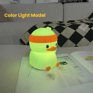 Mini Lámpara Nocturna Infantil RGB LED, Luz Cálida para Protección Ocular, Control Táctil de Silicona, Regalo de Cumpleaños, Navidad, Pato de la <span class=keywords><strong>Suerte</strong></span> - Product Image 3