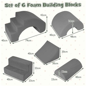 Set de Juego de Espuma para Gatear y Escalar de 5 Piezas para Niños, Bloques de Escalada, Juguetes Suaves, Gimnasio Interior, Color Gris, Regalo Ideal para Niños - Product Image 3