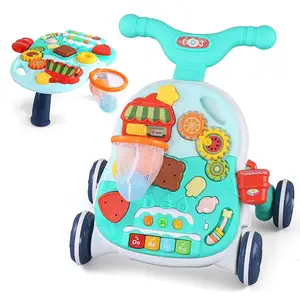 2-in-1 Baby Push Walkers Children's Walking Machine Sit To Stand Baby Activity Center Learning Walker With Wheels Toys For Kids