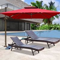 Chaise de plage pour piscine extérieure Chaise longue en rotin PE