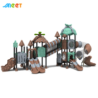 Équipement de terrain de jeux extérieur commercial coloré et personnalisé avec toboggans pour les aires de jeux de maternelle et de préscolaire