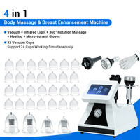 Tragbares 4-in-1 Vakuumtherapiegerät zur Brustvergrößerung Körperentspannung 360° Rotationsroller Lymphdrainage-Maschine