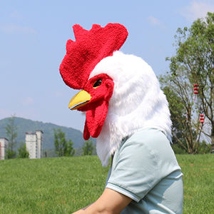 Máscara Realista de Gallo con Piel, Máscara de Pollo con Mandíbula Móvil, Ojos LED y Boca Móvil, Máscara de <span class=keywords><strong>Disfraz</strong></span> - Product Image 5