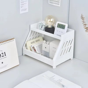 Organizador multifuncional de plástico para encimera, soporte plegable para estante doble para el hogar, cocina, almacenamiento de aperitivos PP, Ahorrador de <span class=keywords><strong>espacio</strong></span> - Product Image 2