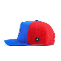 Nouvelle Arrivée Casquette de Baseball Personnalisée 5 Panneaux en Oxford Dobby avec Logo en Caoutchouc Gonflé, Imperméable, Découpée au Laser, Perforée pour l'Extérieur