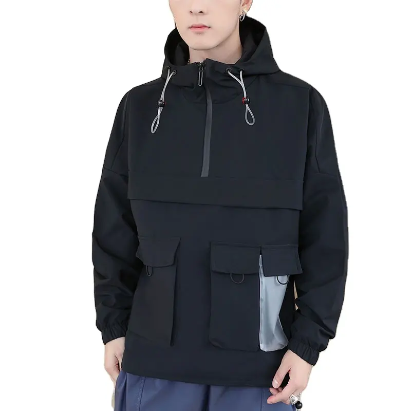 Fall 2022 Men's Loose Casual Coat Youth Cargo Hooded Jacket