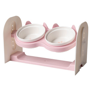 Adjustable Double Bowl <b>Cat</b> <b>Feeder</b> With Slanted Rim For Neck Support And Anti-Tip Design For <b>Cats</b> - Product Image 4