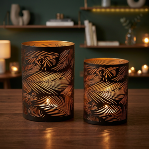 ชุดเชิงเทียนเหล็กทรงกระบอก Sonnet Decor 3 ชิ้น งานแฮนด์เมด พิมพ์ลายดิจิตอล 1 สี ทนความร้อน ของตกแต่งบ้าน - Product Image 3