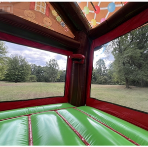 Mignonne maison de Noël en PVC en forme de maison de pain d'épices, château gonflable avec toboggan pour enfants, idéal pour les festivals, les divertissements et le jeu. - Product Image 6