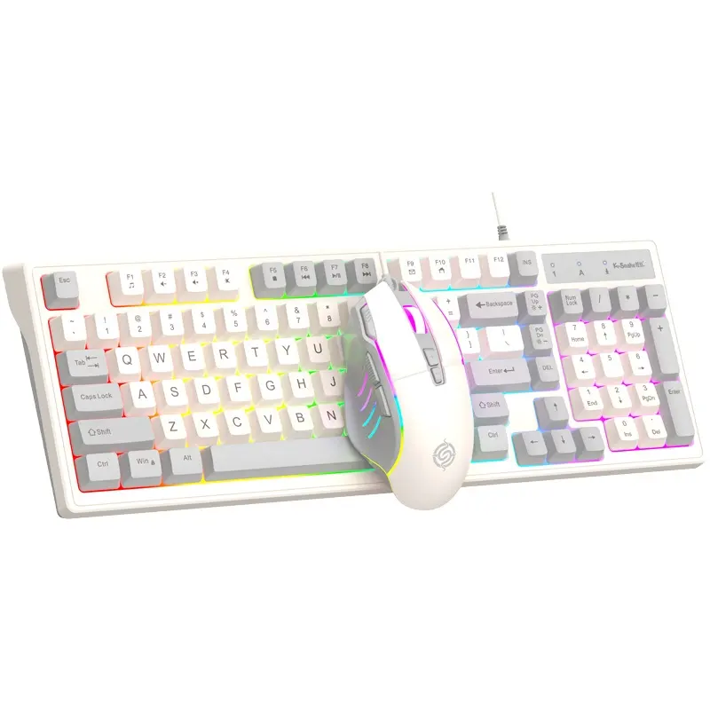 KM800 clavier et souris de jeu filaires pour ordinateur rétro-éclairage mécanique pour PC de bureau LED arc-en-ciel