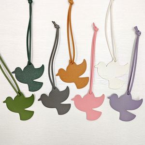 Hot-selling Peace Dove <b>Charm</b> Pendants Women's Luggage Tags PU Leather Keychain Pendant Accessories Hanging Ornaments - Product Image 1