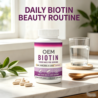 Capsules de biotine 10000 mcg pour la santé des cheveux, de la peau, des ongles et des cils - Complément alimentaire