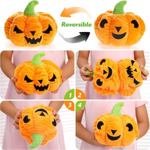 Chung đảo ngược bí ngô sang trọng, dễ thương Halloween tâm trạng chuyển đổi Thú nhồi bông ném Gối búp bê - Product Image 4