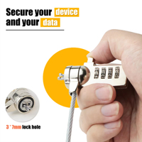 Candado de Seguridad para Portátil de Acero Inoxidable con Contraseña de 4 Dígitos, Sistema Antirrobo para Computadora Portátil, Candado de Cadena para Cable de Computadora