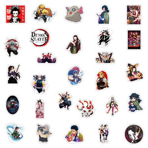 ZY1347C 100 Uds. Pegatinas de Anime <span class=keywords><strong>Kimetsu</strong></span> <span class=keywords><strong>No</strong></span> <span class=keywords><strong>Yaiba</strong></span>, Impermeables, para Decorar Cuadernos, Patinetas, Bicicletas, Maletas, para Adolescentes y Niños - Product Image 3