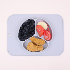 Assiette en silicone pour bébé sans Bpa antidérapante avec logo personnalisé napperon intégré pour bébés et jeunes enfants première nourriture - Product Image 4