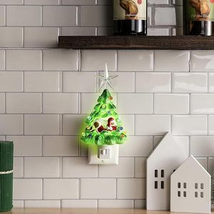 Luce Notturna LED Vintage a Forma di Albero di Natale, Divertente e Multifunzionale, Mini Lampada da <span class=keywords><strong>Notte</strong></span> per Decorazione Camera da Letto, Alimentazione a Muro o Batteria per Natale - Product Image 6