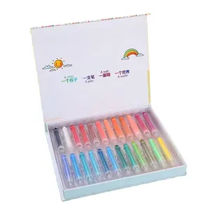 New Style 24 Colors Dustless Chalk Pens No-toxic Water-soluble Chalk for Blackboard Teacher Office Supplier