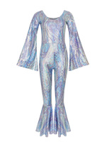 Robe rétro à paillettes brillantes, style hippie, années 70-80, robe de soirée disco, robe vintage, tenue de club, robe à manches longues, tie-dye