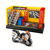 Diorama de scène de garage pour exposition de motos, modèle de station-service simulée, mini-marché de proximité, atelier de réparation DIY, parking